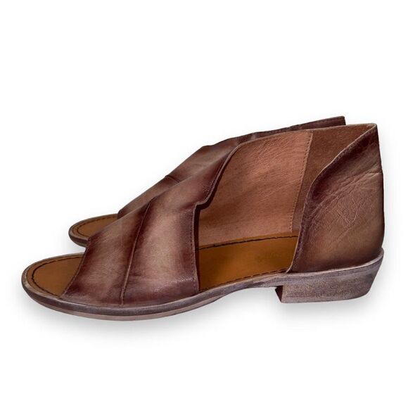 Free People Mont Blanc Leather Sandals Distressed Taupe Women's 10 / EU 40 - Picture 2 of 11